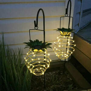 25 LED-es ananász formájú napelemes kültéri dekorációs lámpa kép
