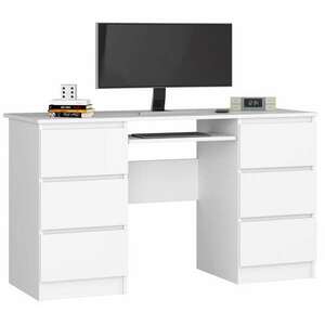 Számítógépes asztal a-11 135 cm 6 fiókos fehér kép