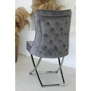 Bársony szék Charlotte Szürke Ezüst kép