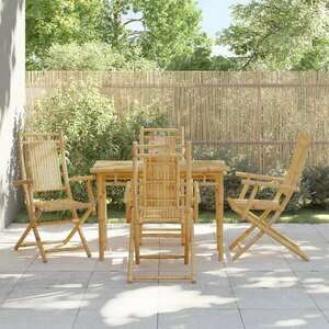 vidaXL 4 db összecsukható bambusz kerti szék 53 x 66 x 99 cm kép
