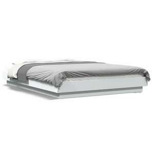 vidaXL fehér szerelt fa ágykeret LED-del 120 x 190 cm kép