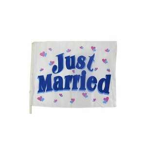 Zászló Just Married felirattal - 40 cm x 30 cm kép