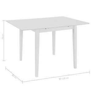 vidaXL fehér kihúzható MDF étkezőasztal (80-120)x80x74 cm kép