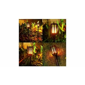 Óriás Napelemes kerti tiki fáklya 140 cm magas láng imitációs LED... kép