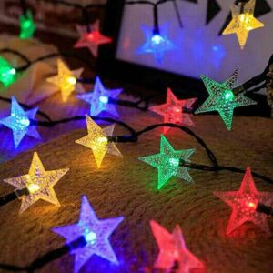 Napelemes karácsonyi fényfüzér csillag alakú kép