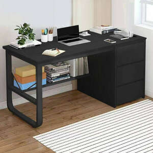 Fiókos íróasztal 140x50x73, 5cm fekete LG03-140 kép