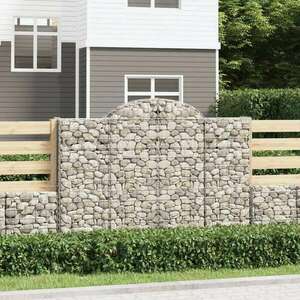 vidaXL 14 db íves horganyzott vas gabion kosár 200x30x140/160 cm kép