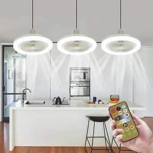 LED Mennyezeti Lámpa Beépített Ventilátorral És Távirányítóval 36W 1db kép