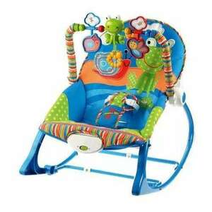 Rezgő-zenélő baba pihenőszék / baby hintaszék - kék kép
