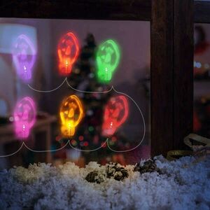 Karácsonyi LED fényfüzér - Ablakgél matrica - 6 LED - 2 x AA kép