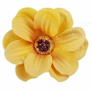 Dekor virágfej, sárga, 6, 5 cm kép