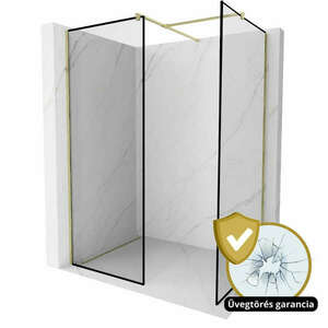 HD Velence Gold Kombi Walk-In zuhanyfal, 90x140 cm, 8 mm vastag v... kép