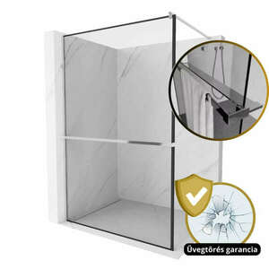 HD Velence+ Walk-In zuhanyfal 8 mm vastag vízlepergető biztonsági... kép