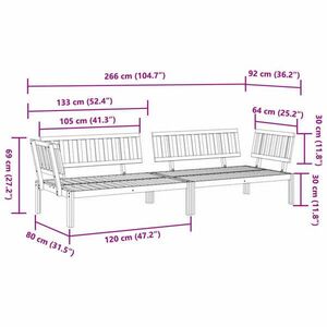 vidaXL 2 db tömör akácfa kerti raklap sarokkanapé kép