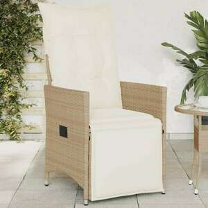 vidaXL bézs polyrattan dönthető kerti szék párnákkal kép