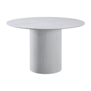 Étkezőasztal, fehér márvány/MDF, átmérő 120 cm, MAHIR TYP 1 kép