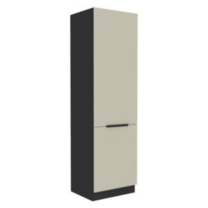 Szekrény beépíthető hűtőhöz, cashmere/fekete, ARAKA 60 LO-210 2F kép