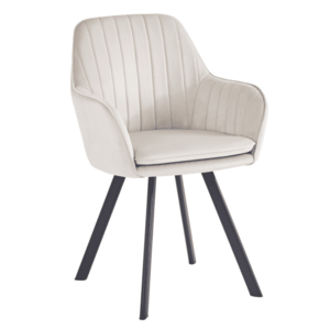 Design fotel, bézses szürke Velvet szövet, AURIL kép