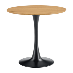 Étkezőasztal, kerek, tölgy/fekete, átmérő 110 cm, REVENTON NEW kép