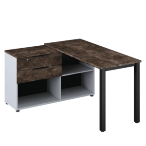 Sarok PC-asztal, szürke/sötét beton, KLAUDIUS TYP 8 kép