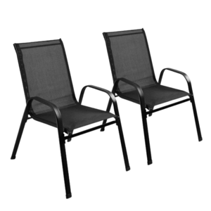 Kerti rakásolható szék, 2 db-os szett, fekete, ALDIA kép