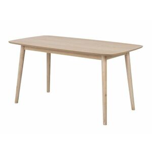 Asztal Oakland D103, Fehérített tölgy, 75.5x80x150cm, Közepes sűrűségű farostlemez, Természetes fa furnér, Váz anyaga, Tölgy kép