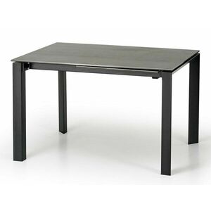 Asztal Houston 289, Fekete, Szürke, 76x85x120cm, Hosszabbíthatóság, Kerámia, Fém kép
