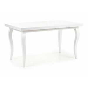 Asztal Houston 301, Fehér, 75x80x140cm, Hosszabbíthatóság, Közepes sűrűségű farostlemez, Váz anyaga, Bükkfa kép
