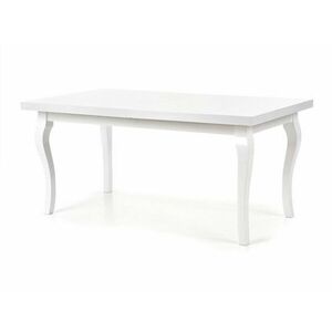 Asztal Houston 355, Fehér, 75x90x160cm, Hosszabbíthatóság, Közepes sűrűségű farostlemez, Váz anyaga, Bükkfa kép