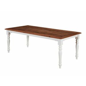 Asztal Bloomington 184, Barna, Fehér, 76x100x200cm, Asztallap anyaga, Váz anyaga kép