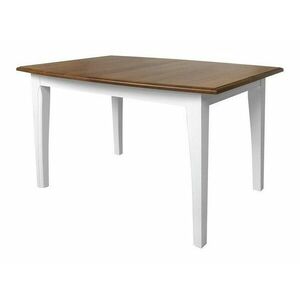 Asztal Boston BP114, Akác, Fényes fehér, 77x90x135cm, Hosszabbíthatóság, Asztallap anyaga, Váz anyaga, Bükkfa, Akác kép