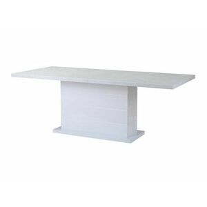 Asztal Riverton 447, Fehér márvány, 75x90x180cm, Hosszabbíthatóság, Közepes sűrűségű farostlemez kép