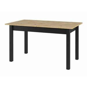 Asztal Fresno G109, Artisan tölgy, Fekete, 80x84x146cm, Hosszabbíthatóság, Közepes sűrűségű farostlemez kép