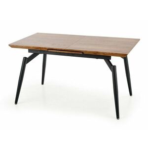 Asztal Houston 602, Fekete, Tölgy, 74x80x140cm, Hosszabbíthatóság, Közepes sűrűségű farostlemez, Fém kép