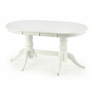 Asztal Houston 778, Fehér, 77x90x150cm, Hosszabbíthatóság, Közepes sűrűségű farostlemez, Váz anyaga kép