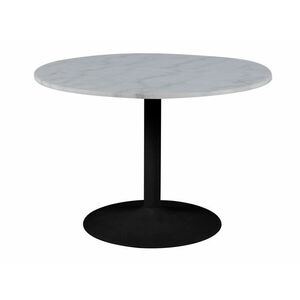 Asztal Oakland 441, Fekete, Fehér, 75cm, Márvány, Fém kép