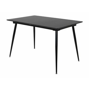 Asztal Dallas 111, Fekete, 76x80x120cm, Hosszabbíthatóság, Közepes sűrűségű farostlemez, Fém kép