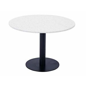 Asztal Dallas 192, Terazzo, Fekete, Fehér, 75cm, Márvány, Fém kép