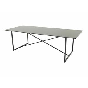 Asztal Dallas 196, Fekete, 75x100x240cm, Közepes sűrűségű farostlemez, Fém kép