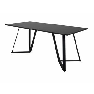 Asztal Dallas 372, Fekete, 75x90x180cm, Közepes sűrűségű farostlemez, Fém kép