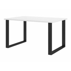 Asztal Tucson 137, Fehér, Fekete, 75x90x138cm, Laminált forgácslap, Fém kép