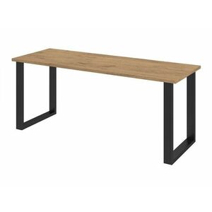 Asztal Tucson 138, Lándzsa tölgy, Fekete, 75x67x185cm, Laminált forgácslap, Fém kép