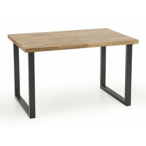 Asztal Houston 945, Fekete, Tölgy, 76x85x140cm, Munkalap anyaga, Fém kép
