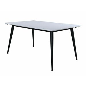 Asztal Dallas 1719, Fekete, Fehér, 76x90x150cm, Hosszabbíthatóság, HPL, Közepes sűrűségű farostlemez, Fém kép