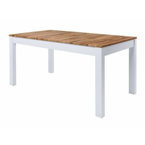 Asztal Boston AS135, Wotan tölgy, Fehér, 76x90x160cm, Hosszabbíthatóság, Munkalap anyaga, Közepes sűrűségű farostlemez kép