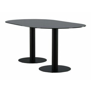 Asztal Dallas 2464, Fekete, Fekete márvány, 74x100x180cm, Edzett üveg, Fém kép
