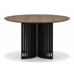 Asztal Springfield 220, Barna, Fekete, 76cm, Természetes fa furnér, Közepes sűrűségű farostlemez kép