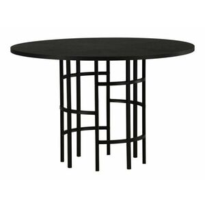 Asztal Dallas 3194, Fekete, 74cm, Természetes fa furnér, Közepes sűrűségű farostlemez, Fém kép
