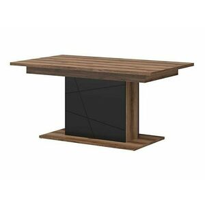 Asztal Boston CE123, Sötét delanói tölgy, Matt fekete, 75x90x160cm, Hosszabbíthatóság, Laminált forgácslap kép