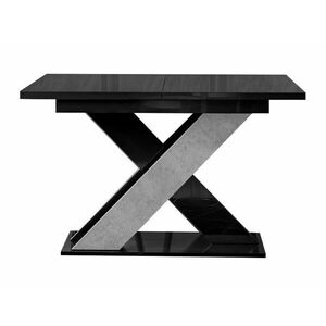 Asztal Goodyear 117, Beton, Fényes fekete, 75x90x120cm, Hosszabbíthatóság, Laminált forgácslap kép